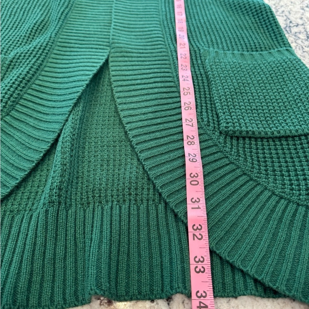 ZESICA Emerald Green Waffle Knit Open Front Cardigan Size Large - Picture 10 of 13